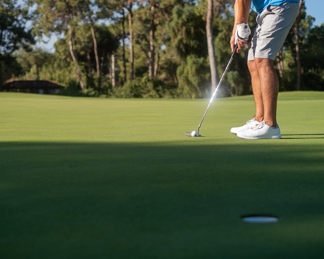 a man playing golf