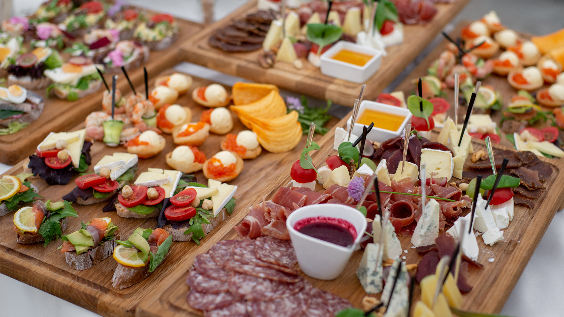 a table of food on a table