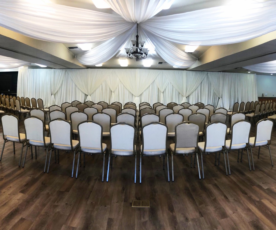 a room with many chairs