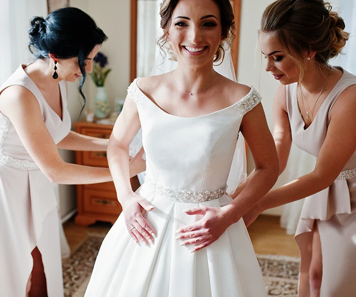 a woman in a white dress