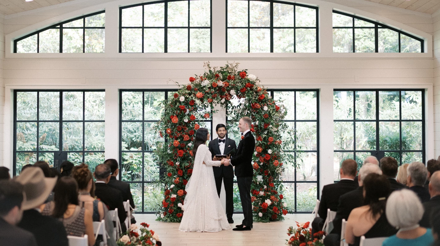 a man and woman in a wedding ceremony