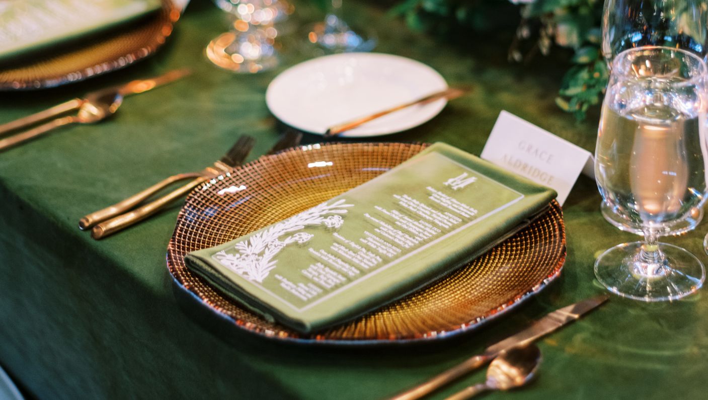 a plate with a napkin on it