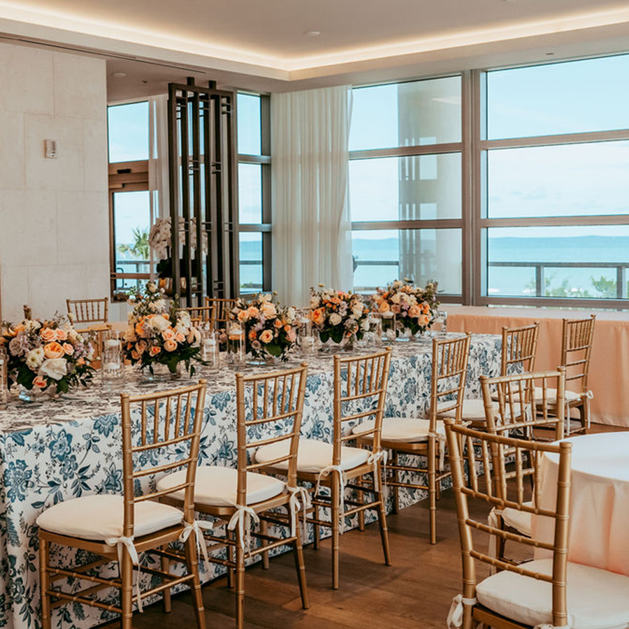 a table set for a wedding reception