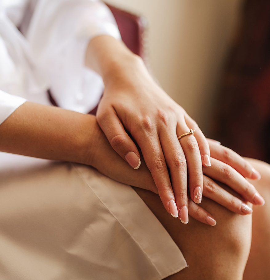 a close up of a woman's hands