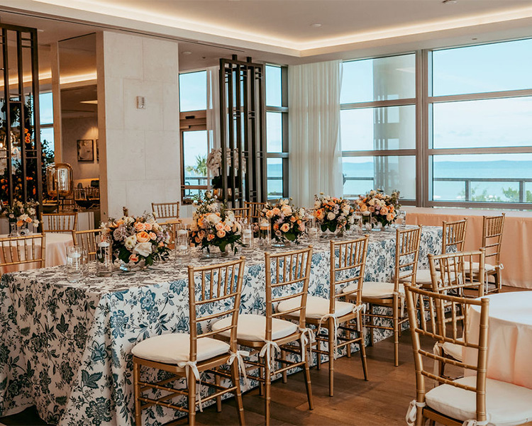 a table set for a wedding reception