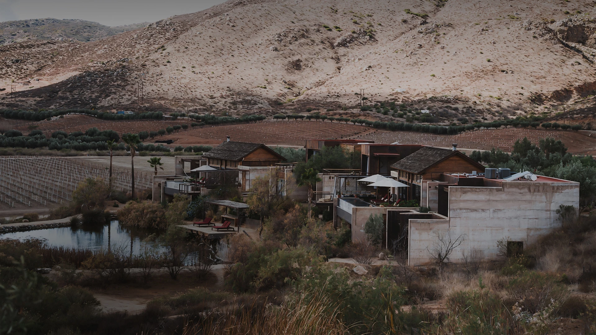a group of houses in a valley