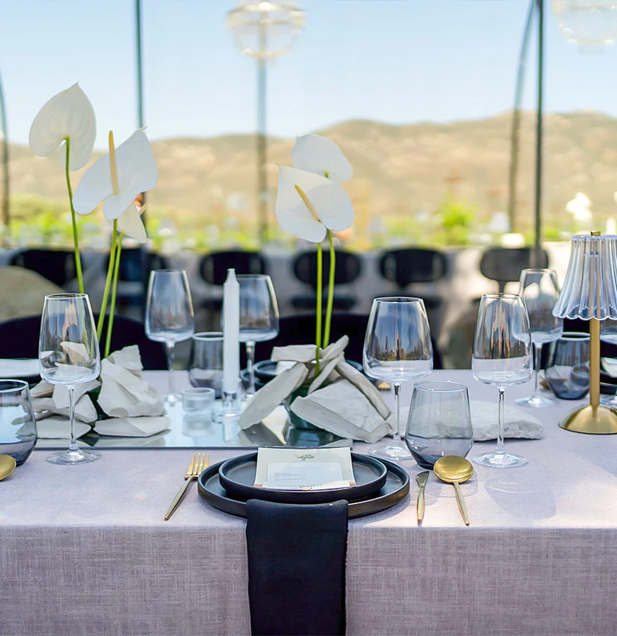 a table set for a dinner party