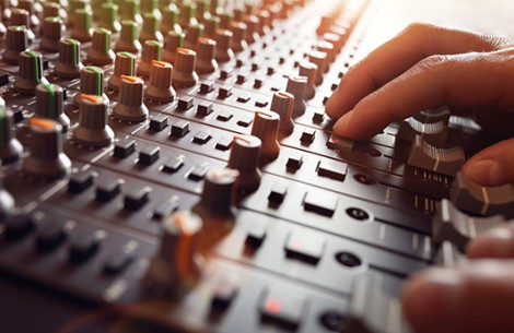 a person using a sound mixer