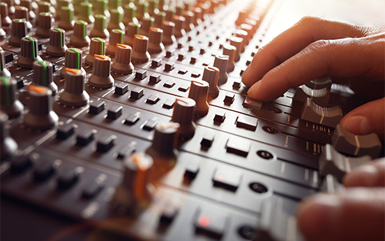 a person using a sound mixer