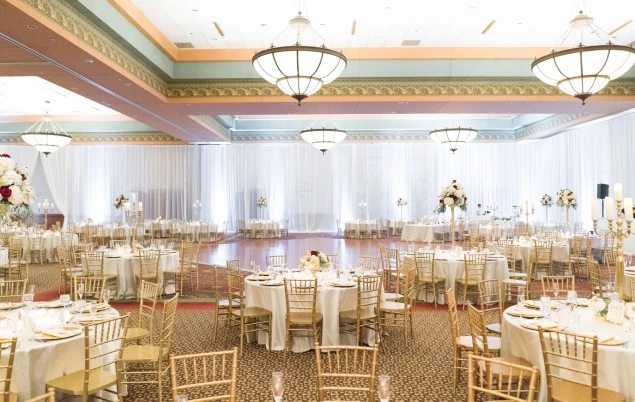 a room with tables and chairs