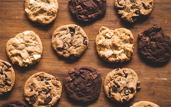 a group of cookies on a table