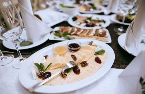 a plate of food on a table