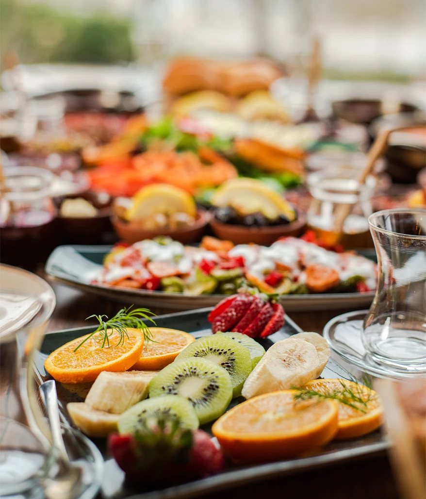 a table full of food