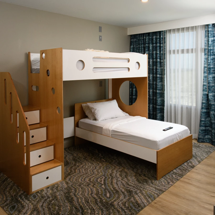 a bunk bed in a room