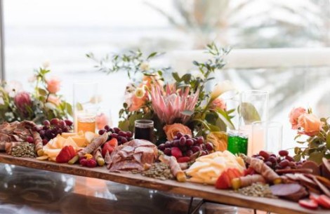 a table with food on it
