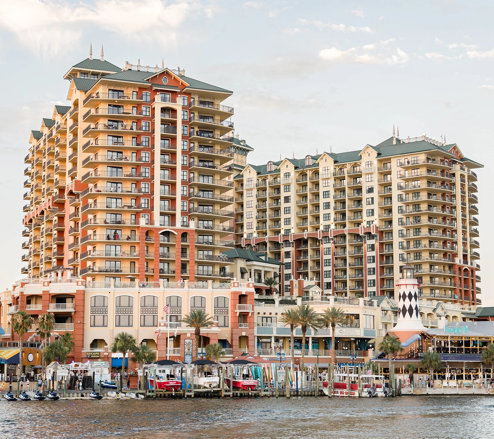 a large building next to a body of water