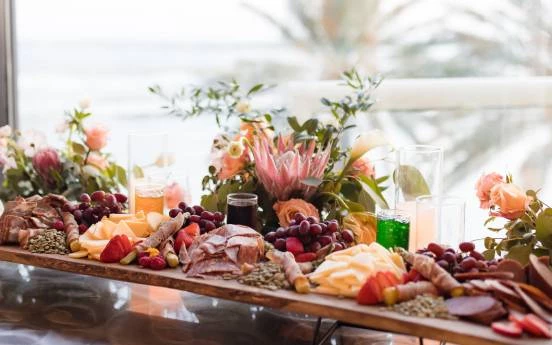 a table with food on it