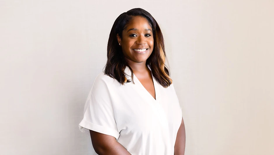 a woman in a white shirt