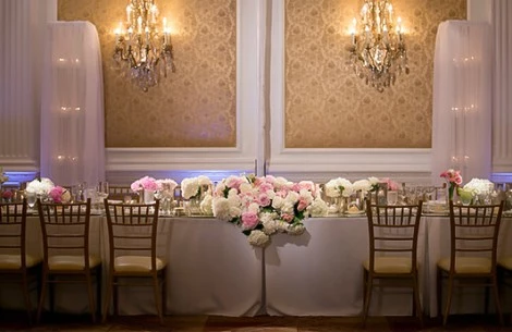 a table with flowers on it