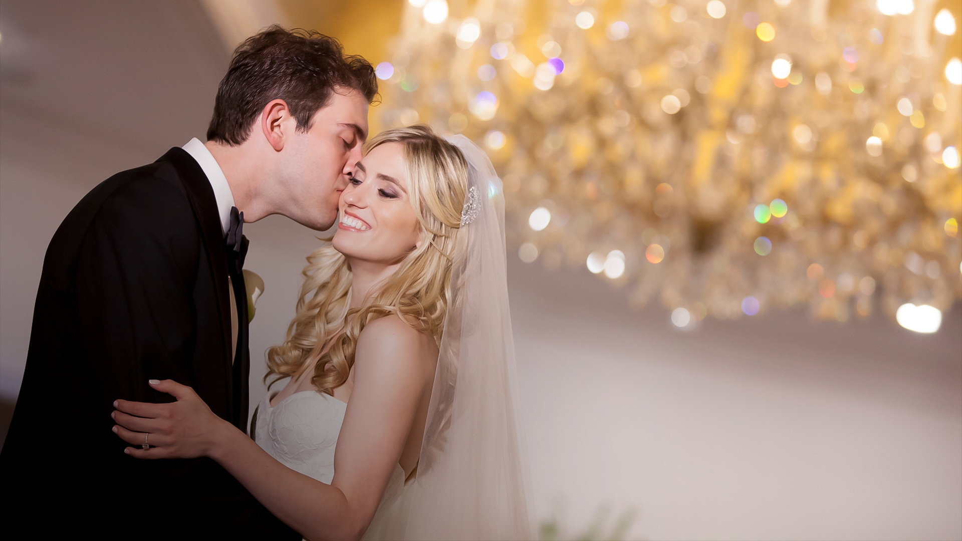 a man and woman kissing