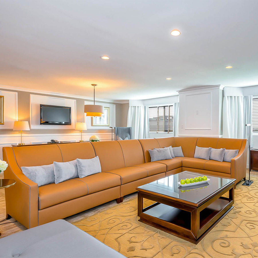 a living room with a couch and a coffee table