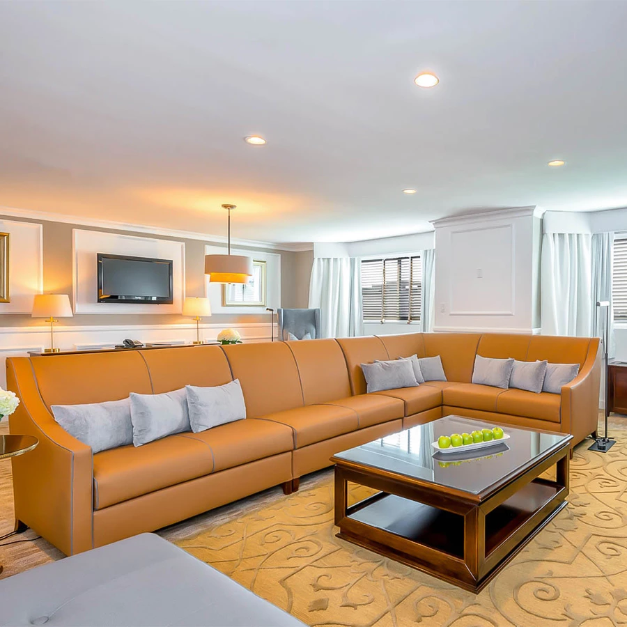 a living room with a couch and a coffee table