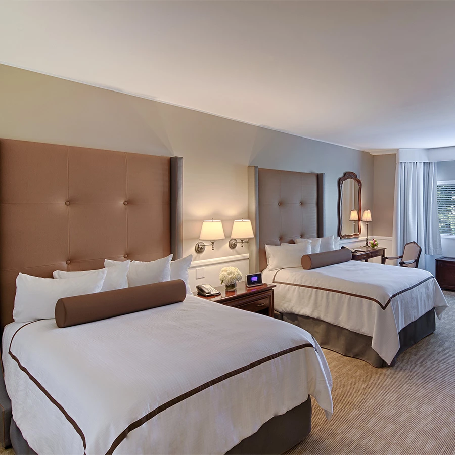 a room with two beds