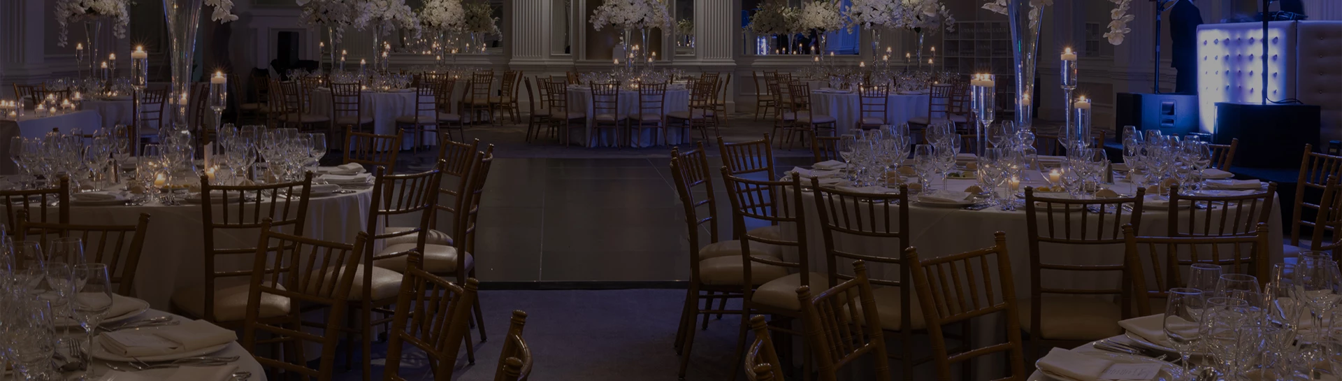 a room with tables and chairs