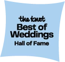 a blue square with black text