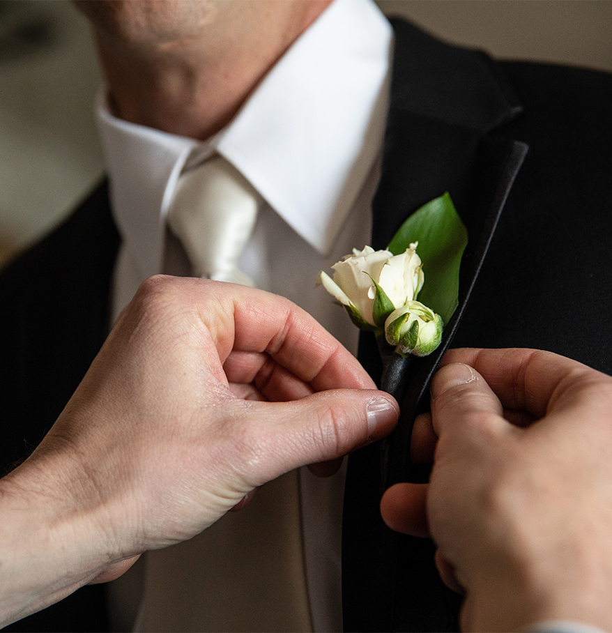 a person wearing a suit and tie