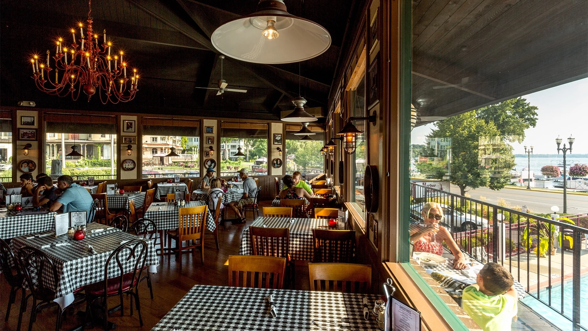 a restaurant with tables and chairs