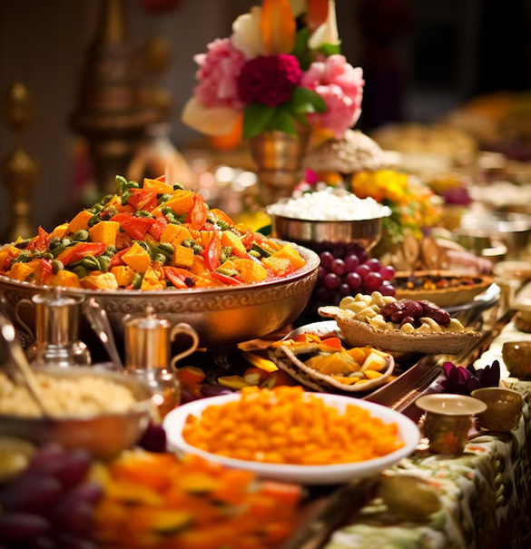 a table full of food