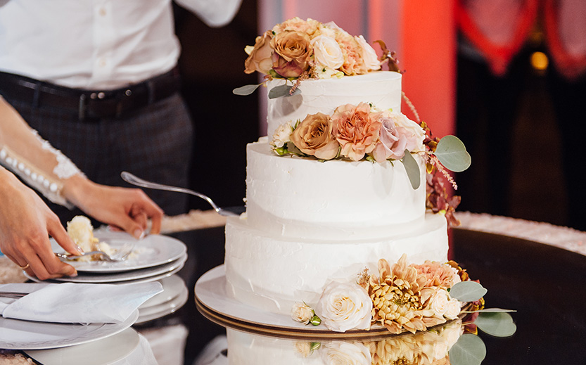 a cake with flowers on top