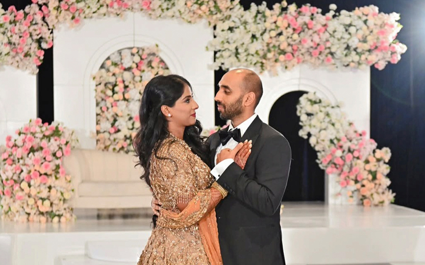 a man and woman dancing