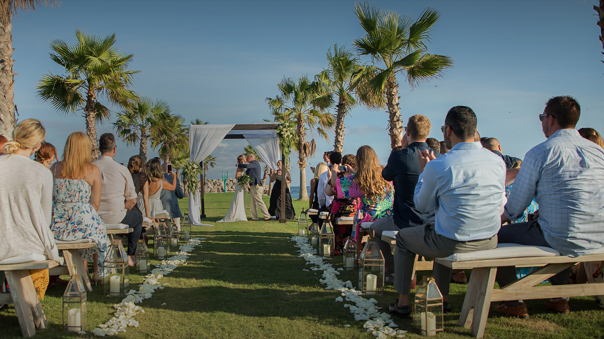 a group of people at a wedding