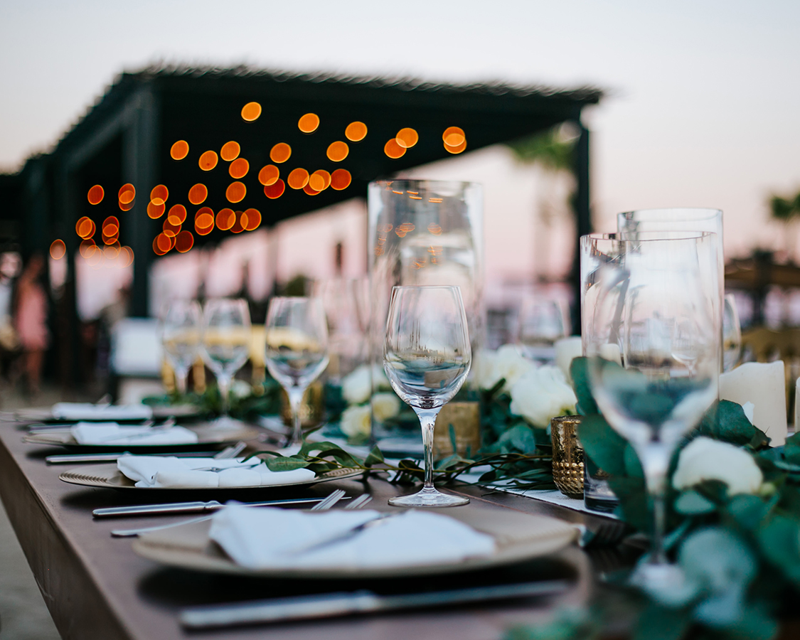 a table set for a dinner party