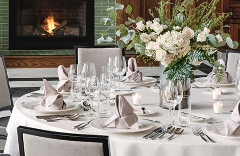 a table set for a wedding dinner