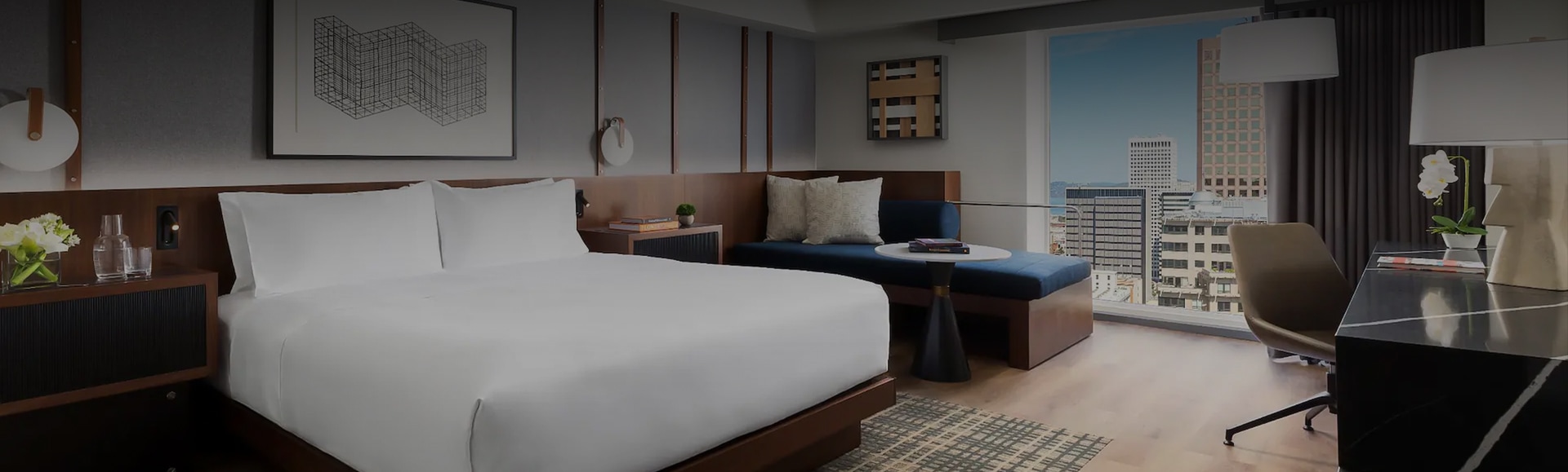 a room with a bed and a couch