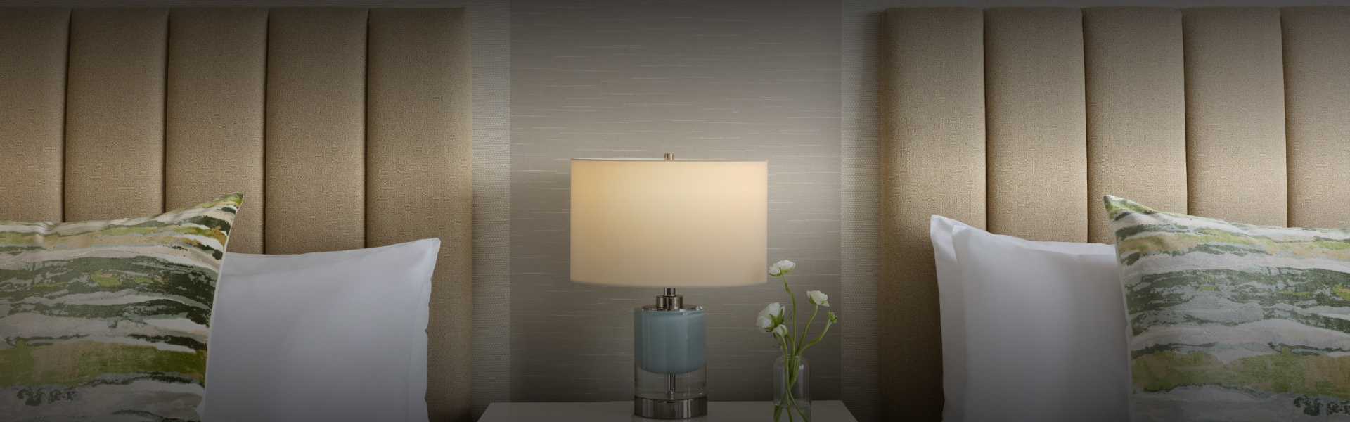 a lamp on a table