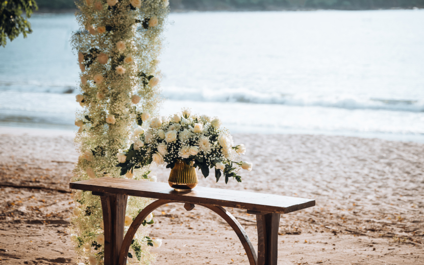 a flower arrangement on a table