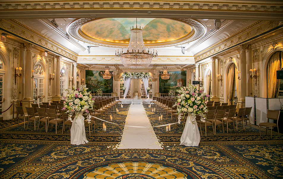 a wedding ceremony in a room