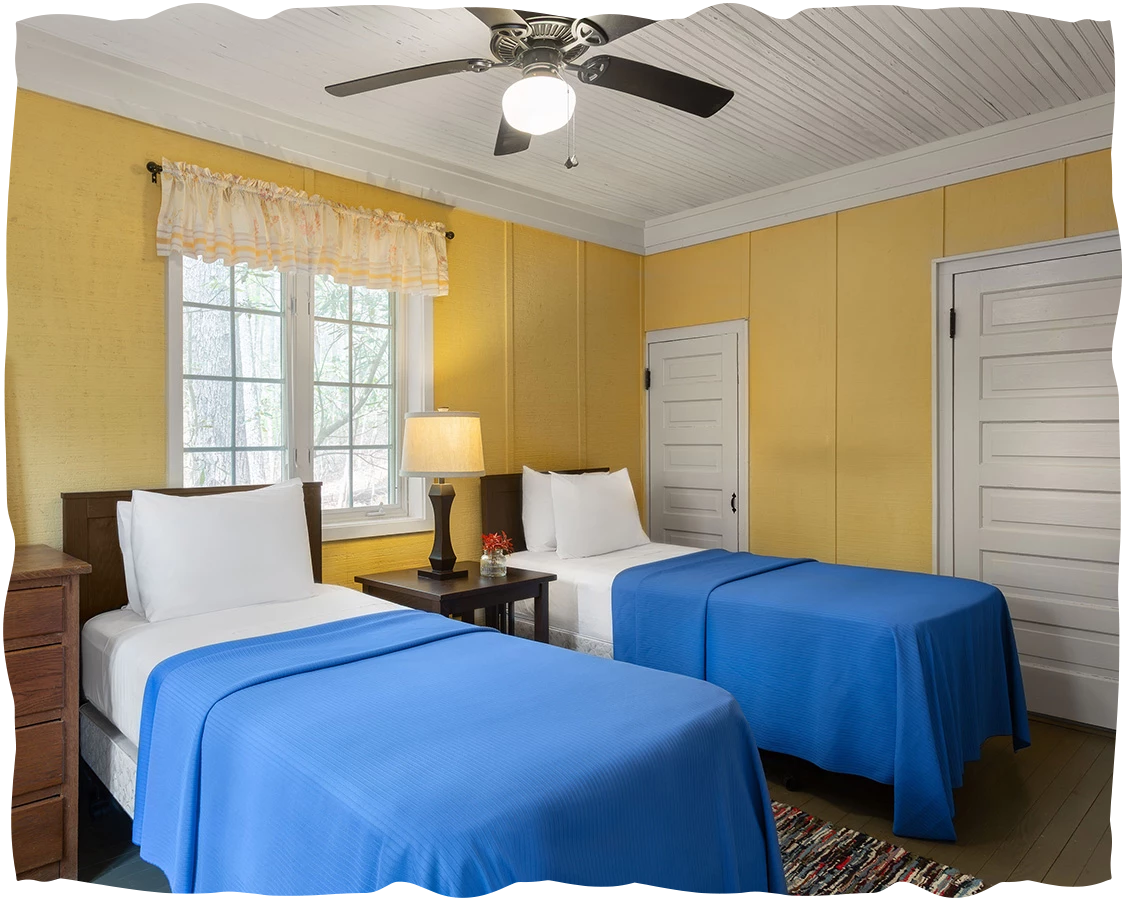 two beds in a room