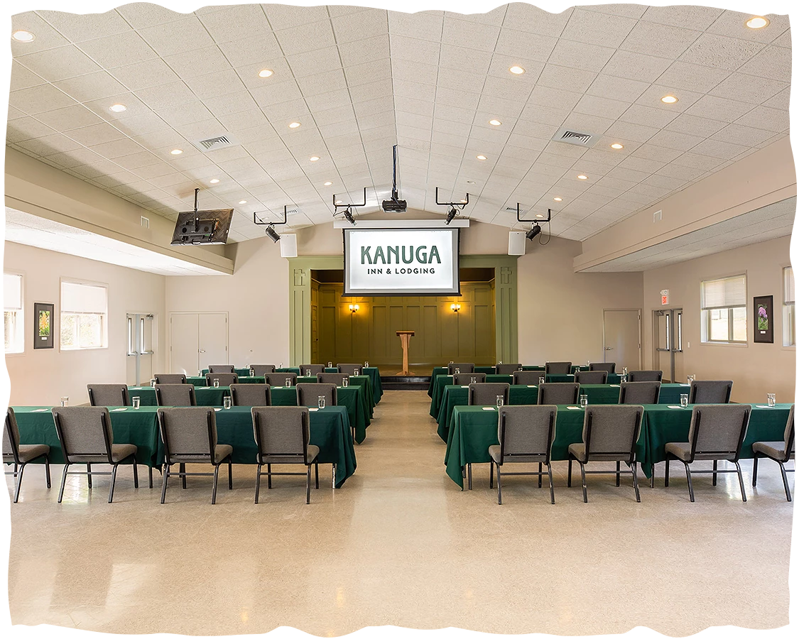 a room with tables and chairs