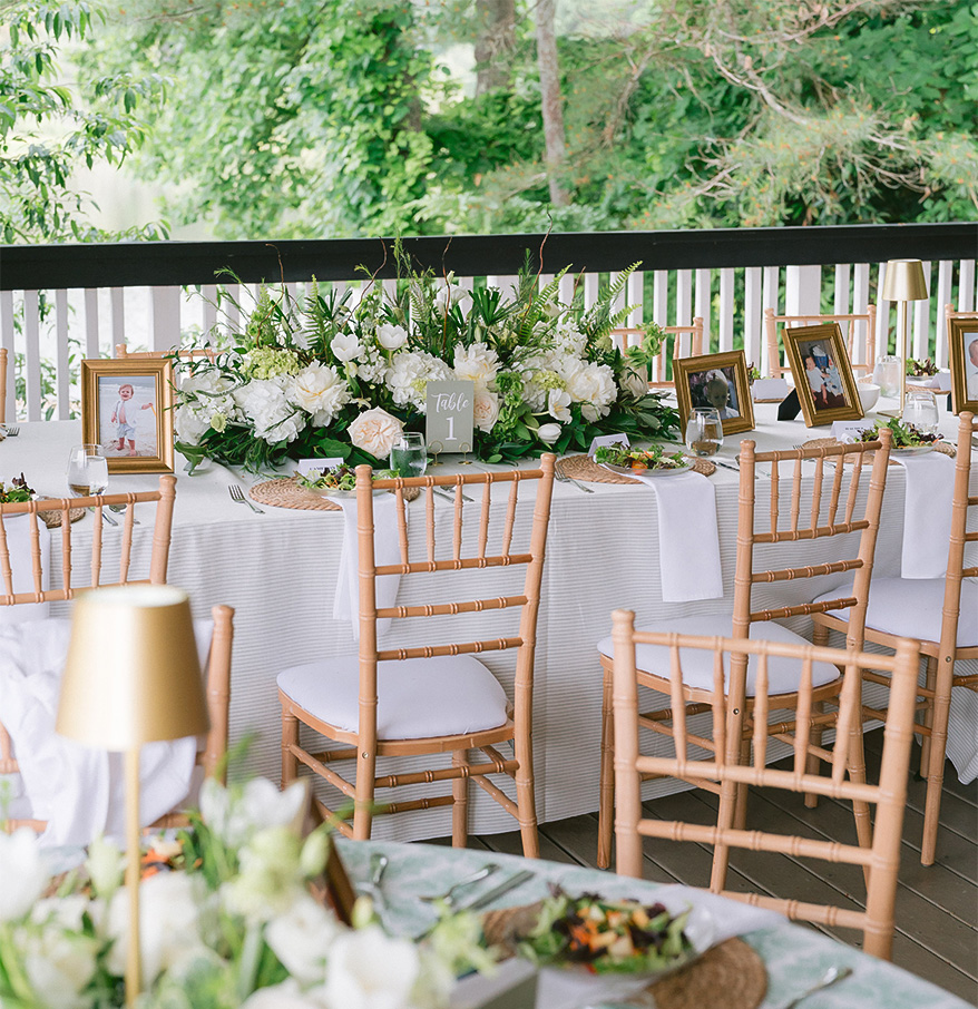 a table set for a wedding reception