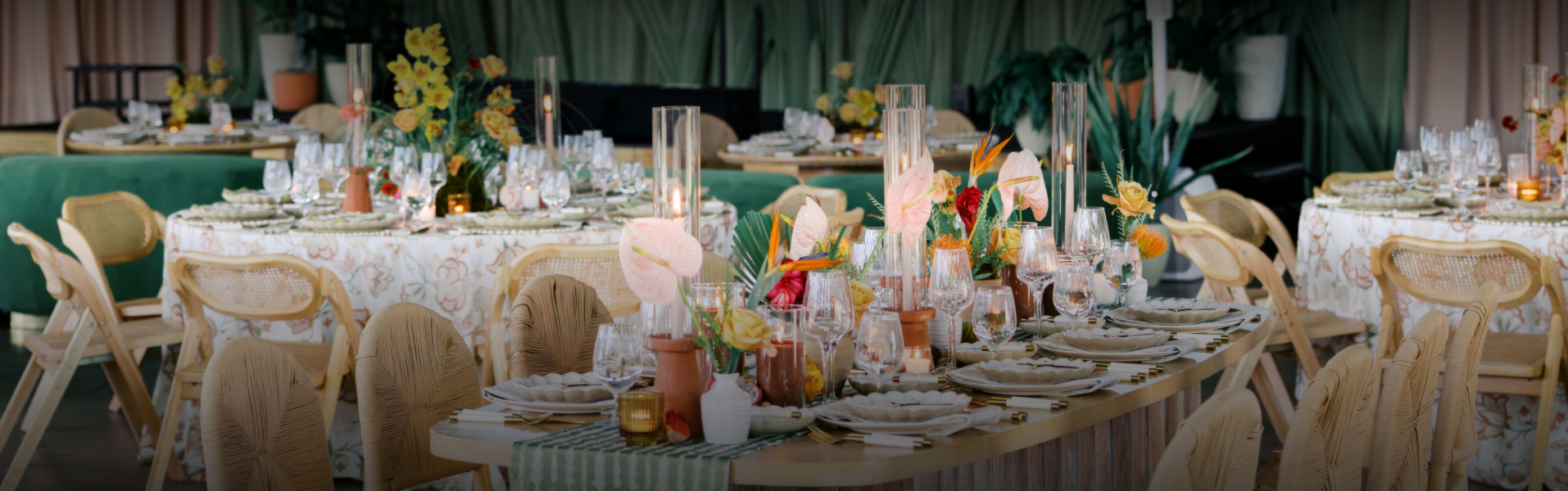 a table set for a dinner party