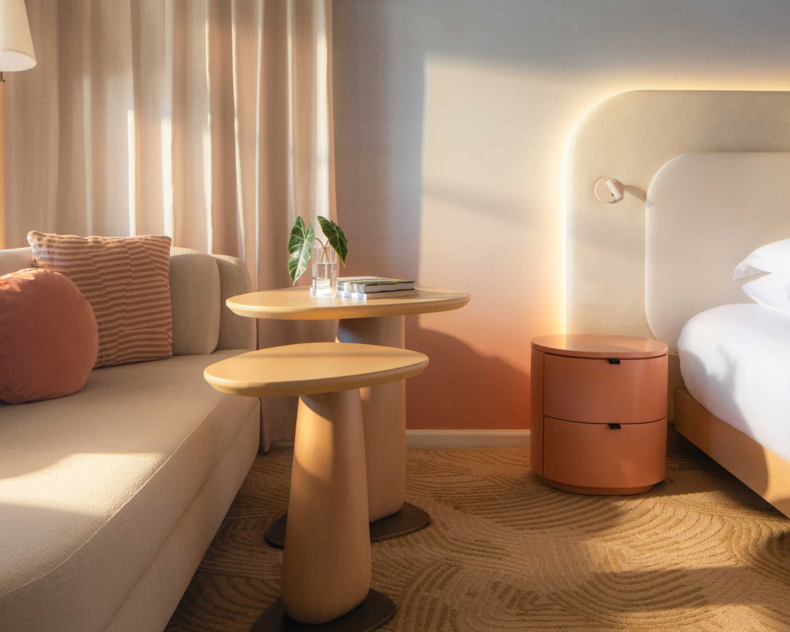 a room with a bed and a couch