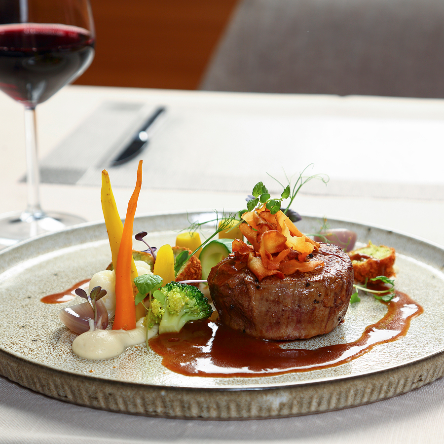 a plate of food on a table