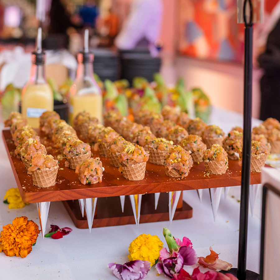 a tray of food on a table