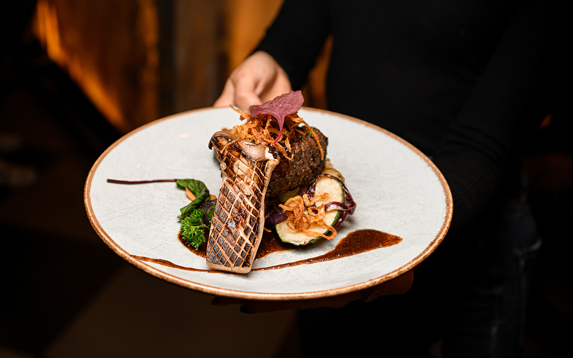 a plate of food on a plate