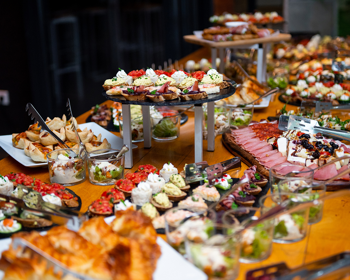 a table full of food